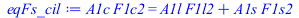 `*`(A1c, `*`(F1c2)) = `+`(`*`(A1l, `*`(F1l2)), `*`(A1s, `*`(F1s2)))