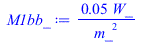 `+`(`/`(`*`(0.5236364070e-1, `*`(W_)), `*`(`^`(m_, 2))))