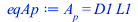 A[p] = `*`(D1, `*`(L1))