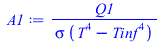 `/`(`*`(Q1), `*`(sigma, `*`(`+`(`*`(`^`(T, 4)), `-`(`*`(`^`(Tinf, 4)))))))