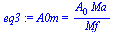 A0m = `/`(`*`(A[0], `*`(Ma)), `*`(Mf))
