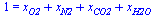 1 = `+`(x[O2], x[N2], x[CO2], x[H2O])