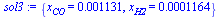 {x[CO] = 0.1131e-2, x[H2] = 0.1164e-3}