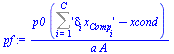 `/`(`*`(p0, `*`(`+`(Sum('`*`(delta[i], `*`(x[Comp[i]]))', i = 1 .. C), `-`(xcond)))), `*`(a, `*`(A)))