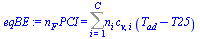 `*`(n[F], `*`(PCI)) = Sum(`*`(n[i], `*`(c[v, i], `*`(`+`(T[ad], `-`(T25))))), i = 1 .. C)