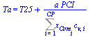 Ta = `+`(T25, `/`(`*`(a, `*`(PCI)), `*`(Sum(`*`(x[Com[i]], `*`(c[v, i])), i = 1 .. CP))))