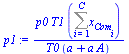 `/`(`*`(p0, `*`(T1, `*`(Sum(x[Com[i]], i = 1 .. C)))), `*`(T0, `*`(`+`(a, `*`(a, `*`(A))))))