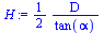 `+`(`/`(`*`(`/`(1, 2), `*`(D)), `*`(tan(alpha))))
