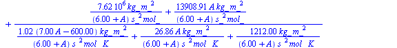 `+`(`*`(1373, `*`(K_))) = `+`(`*`(298, `*`(K_)), `/`(`*`(`+`(`/`(`*`(7624080.00, `*`(kg_, `*`(`^`(m_, 2)))), `*`(`+`(6., A), `*`(`^`(s_, 2), `*`(mol_)))), `/`(`*`(13908.91322, `*`(A, `*`(kg_, `*`(`^`(...