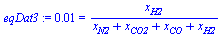 0.1e-1 = `/`(`*`(x[H2]), `*`(`+`(x[N2], x[CO2], x[CO], x[H2])))