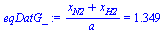 `/`(`*`(`+`(x[N2], x[H2])), `*`(a)) = 1.349