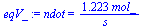 ndot = `+`(`/`(`*`(1.223, `*`(mol_)), `*`(s_)))