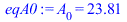 A[0] = 23.80952381