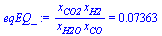 `/`(`*`(x[CO2], `*`(x[H2])), `*`(x[H2O], `*`(x[CO]))) = 0.7363e-1