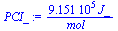 `+`(`/`(`*`(0.9151e6, `*`(J_)), `*`(mol_)))