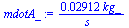`+`(`/`(`*`(0.2912e-1, `*`(kg_)), `*`(s_)))