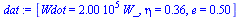 [Wdot = `+`(`*`(0.200e6, `*`(W_))), eta = .36, e = .50]