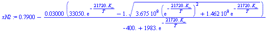 `+`(.7900, `-`(`/`(`*`(0.3000e-1, `*`(`+`(`*`(0.3305e5, `*`(exp(`+`(`-`(`/`(`*`(0.2172e5, `*`(K_)), `*`(T))))))), `-`(`*`(1., `*`(`^`(`+`(`*`(0.3675e9, `*`(`^`(exp(`+`(`-`(`/`(`*`(0.2172e5, `*`(K_)), ...