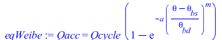 Qacc = `*`(Qcycle, `*`(`+`(1, `-`(exp(`+`(`-`(`*`(a, `*`(`^`(`/`(`*`(`+`(theta, `-`(theta[bs]))), `*`(theta[bd])), m))))))))))