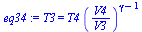T3 = `*`(T4, `*`(`^`(`/`(`*`(V4), `*`(V3)), `+`(gamma, `-`(1)))))