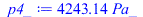 Typesetting:-mprintslash([p4_ := `+`(`*`(4243.137746, `*`(Pa_)))], [`+`(`*`(4243.137746, `*`(Pa_)))])