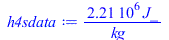 Typesetting:-mprintslash([h4sdata := `+`(`/`(`*`(0.22065e7, `*`(J_)), `*`(kg_)))], [`+`(`/`(`*`(0.22065e7, `*`(J_)), `*`(kg_)))])