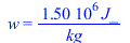 w = `+`(`/`(`*`(0.15e7, `*`(J_)), `*`(kg_)))