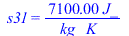 s31 = `+`(`/`(`*`(0.71e4, `*`(J_)), `*`(kg_, `*`(K_))))