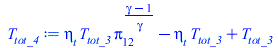 Typesetting:-mprintslash([T[tot_4] := `+`(`*`(eta[t], `*`(T[tot_3], `*`(`^`(Pi[12], `/`(`*`(`+`(gamma, `-`(1))), `*`(gamma)))))), `-`(`*`(eta[t], `*`(T[tot_3]))), T[tot_3])], [`+`(`*`(eta[t], `*`(T[to...