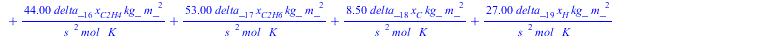 `+`(Ta, `-`(T25)) = `+`(`/`(`*`(0.802e6, `*`(a, `*`(kg_, `*`(`^`(m_, 2))))), `*`(`^`(s_, 2), `*`(mol_, `*`(`+`(`/`(`*`(111., `*`(delta_[27], `*`(x[C2H6O], `*`(kg_, `*`(`^`(m_, 2)))))), `*`(`^`(s_, 2),...