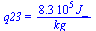 q23 = `+`(`/`(`*`(0.83e6, `*`(J_)), `*`(kg_)))