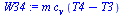 `:=`(W34, `*`(m, `*`(c[v], `*`(`+`(T4, `-`(T3))))))