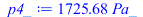 Typesetting:-mprintslash([p4_ := `+`(`*`(1725.676418, `*`(Pa_)))], [`+`(`*`(1725.676418, `*`(Pa_)))])