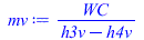 Typesetting:-mprintslash([mv := `/`(`*`(WC), `*`(`+`(h3v, `-`(h4v))))], [`/`(`*`(WC), `*`(`+`(h3v, `-`(h4v))))])