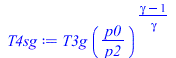 Typesetting:-mprintslash([T4sg := `*`(T3g, `*`(`^`(`/`(`*`(p0), `*`(p2)), `/`(`*`(`+`(gamma, `-`(1))), `*`(gamma)))))], [`*`(T3g, `*`(`^`(`/`(`*`(p0), `*`(p2)), `/`(`*`(`+`(gamma, `-`(1))), `*`(gamma)...