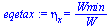 eta[x] = `/`(`*`(Wmin), `*`(W))