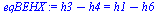 `:=`(eqBEHX, `+`(h3, `-`(h4)) = `+`(h1, `-`(h6)))