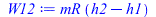 `*`(mR, `*`(`+`(h2, `-`(h1))))