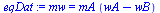 mw = `*`(mA, `*`(`+`(wA, `-`(wB))))
