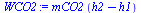 `*`(mCO2, `*`(`+`(h2, `-`(h1))))